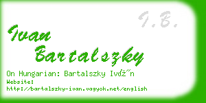 ivan bartalszky business card